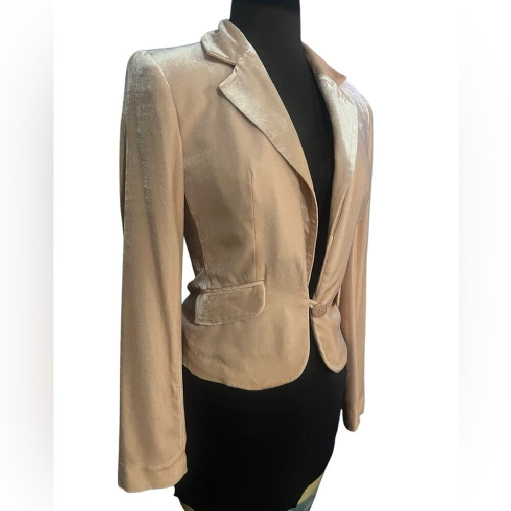 Y2K VS Velvet Feminine Glam Coquette Office Blazer Size 0 Soft Girl Romantic - Picture 2 of 7